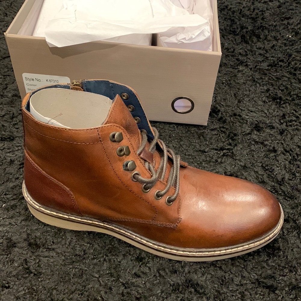 Mens Combat Boot Crown Vintage Brown